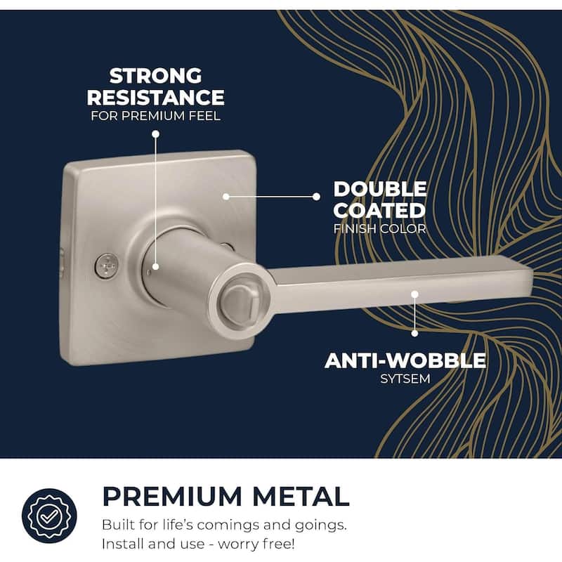 Stylware Maven Square Door Handles Lever | Reversible Handing for Standard Door Sizes | Interior Privacy, Passage & Dummy Use