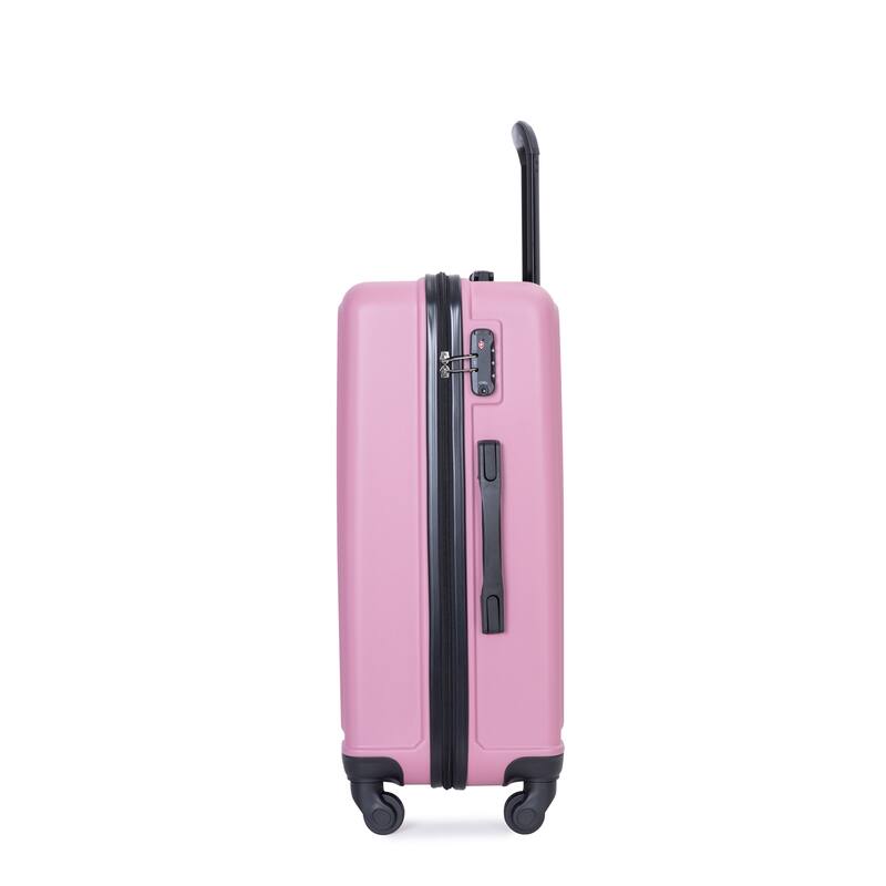 3 Piece ABS Hardside Luggage Sets Spinner Wheels Suitcase with Two Hooks and TSA Lock & Telescoping Handle