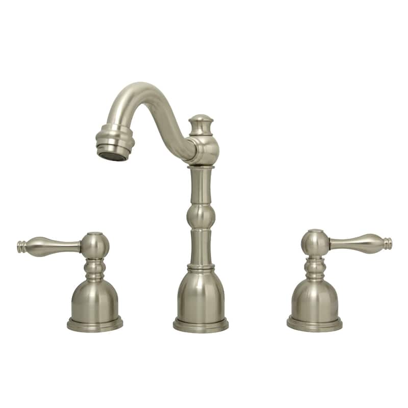 Widespread Two-handle Copper Bathroom Faucet - Brushed Nickel