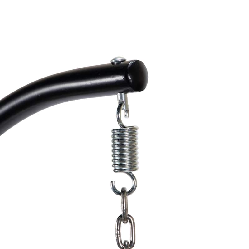 LeisureMod Charcoal Single Seater Rattan Wicker Egg Swing Hanging Chair for Indoor Outdoor Patio Porch Backyard Garden