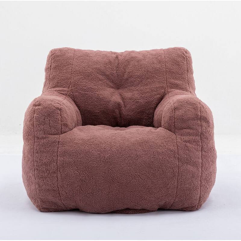 Soft Teddy Cloth Bean Bag Chair Tufted Foam Filling