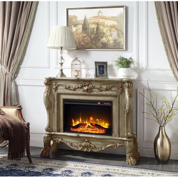 ACME Dresden Fireplace, Gold Patina Finish - Bed Bath & Beyond