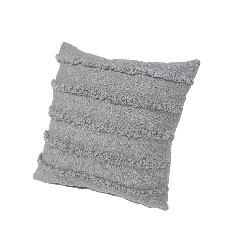 Sevita Gray Overtufted Solid Throw Pillow