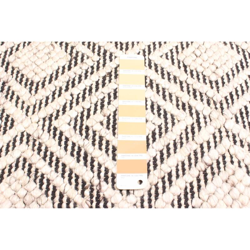 ECARPETGALLERY Braid weave Sienna Beige Wool Rug - 5'3 x 7'6