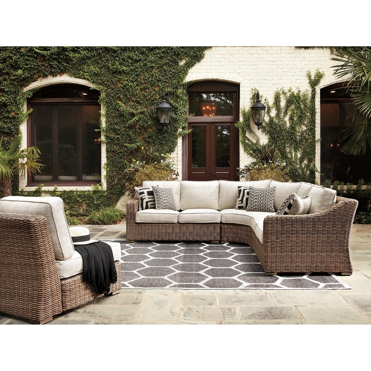 Signature Design by Ashley Beachcroft Beige Outdoor Sectional On