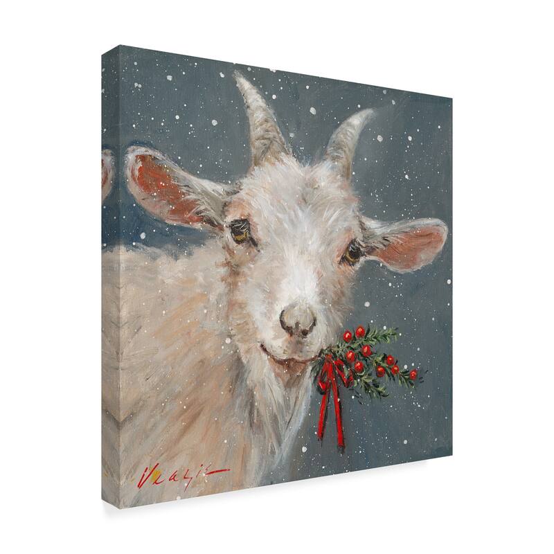 Mary Miller Veazie 'Goat With Holly' Canvas Art