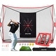 preview thumbnail 1 of 7, Zealfeel 10 x 7 ft Golf Practice Net: Driving & Chipping Set with Target, Mat & Carry Bag, Foldable - 10 x 7 ft 10 x 7 ft - ‎Black & Red
