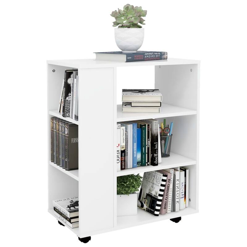 vidaXL Storage Cabinet White Engineered wood Medium Rolling Cabinet