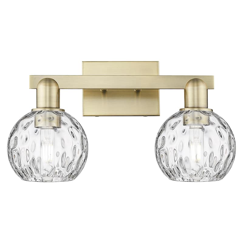 Innovations Lighting 716-2W-10-17 Athens Water Glass Vanity Athens - Antique Brass / Clear Water Glass