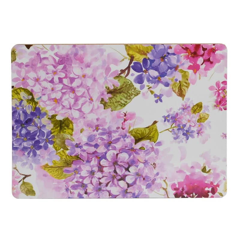 Hydrangea Cork Placemat 11.5"x15.5" (Set of 2) - White