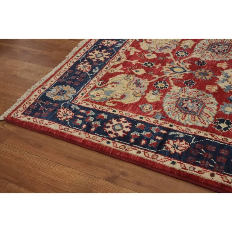 Hand Knotted Oriental 100% Wool Carpet Traditional All-Over Red Ziegler Runner Rug - 12' 0'' X 2' 6''