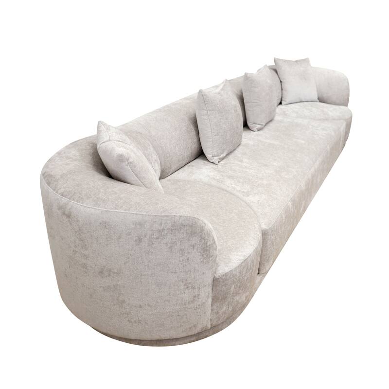 Pasargad Home Amalfi Upholstered Living Room Sofa Set, Warm Grey - W149xD41xH29 Inches