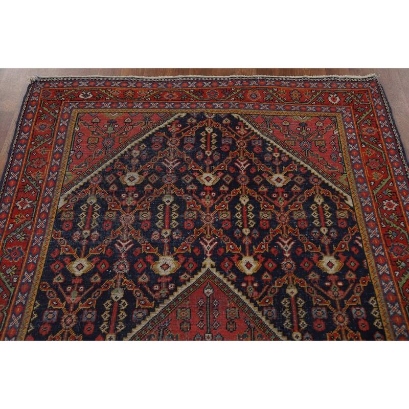 Vegetable Dye Mahal Persian Antique Area Rug Hand-Knotted Wool Carpet - 4'1"x 6'6"
