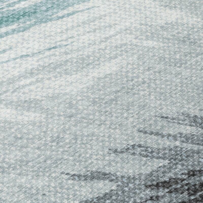 Machine Washable Indoor/ OutdoorAbstract Brushstrokes Chantille Rug