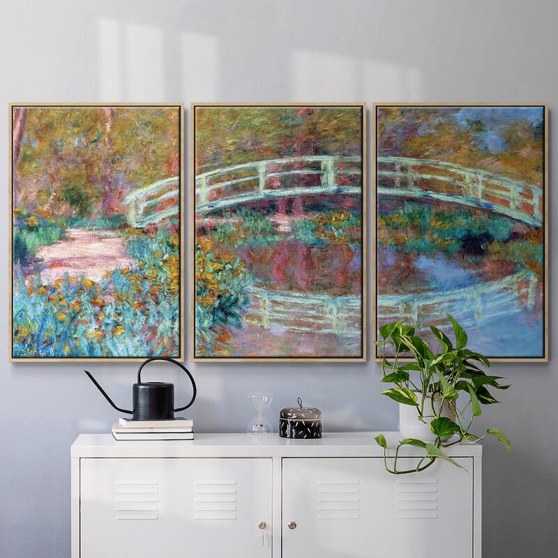 The Japanese Bridge (The Bridge in Monet's Garden), 1900 - Multi Piece Framed Canvas