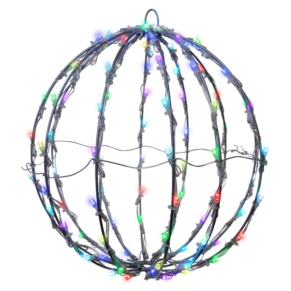 Celebrations Platinum LED RGBW Foldable Sphere 12 in. Hanging Decor - Red