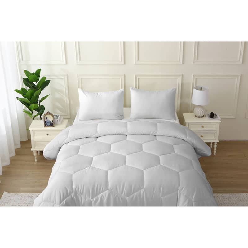Better Style Home Oversized Microfiber Honeycomb Comforter Sets