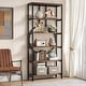 preview thumbnail 5 of 23, 70.9"H x 27.6"W Industrial Geometric Bookcase, 6-Tier Tall Bookshelf, Wood Display Shelf Storage Shelves