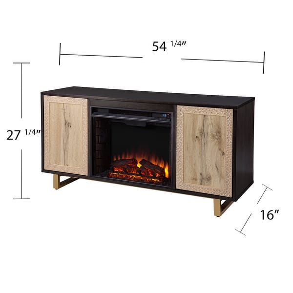 SEI Furniture Willington Electric Media Fireplace w/ Carved Details