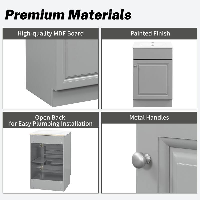 Christopher Knight Home - Ethan 20" Bathroom Wooden Vanity with Sink and Storage Cabinet