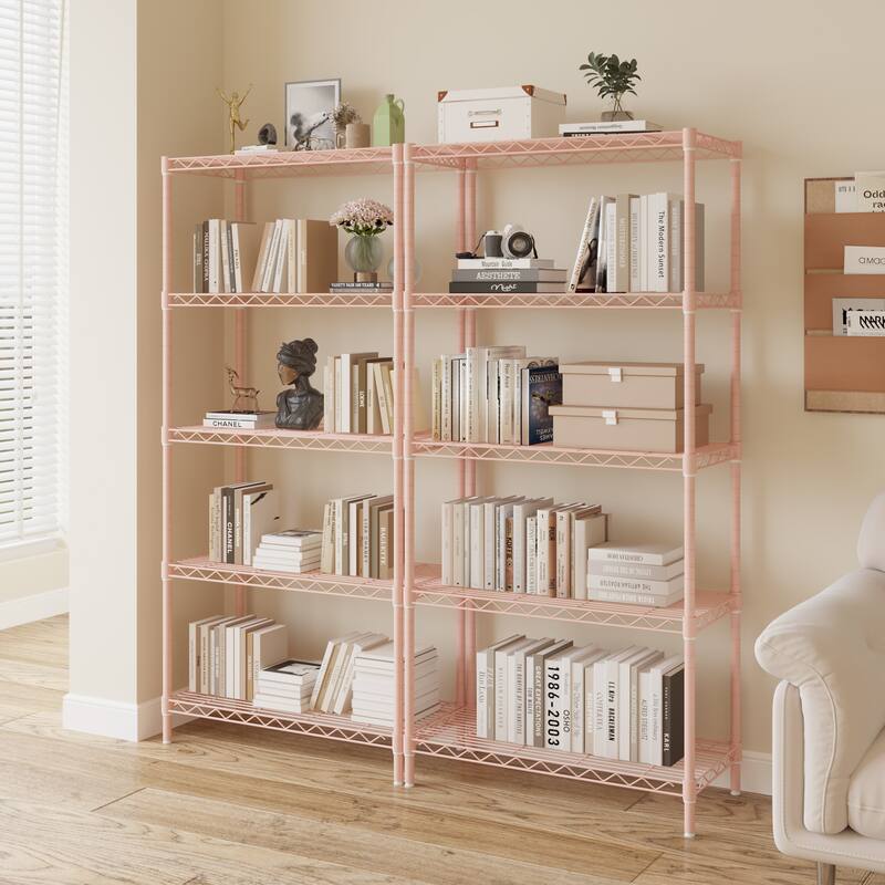 5-Tier Steel Storage Rack with Adjustable Shelves for Organizing Garage Pantry and Kitchen