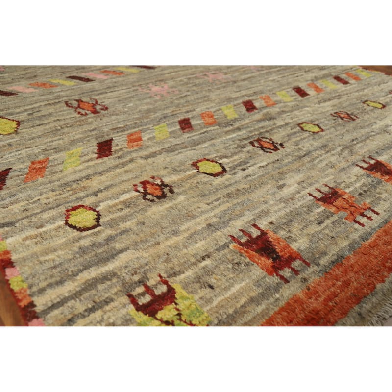 Moroccan Oriental Area Rug Hand-Knotted Tribal Multi-Color Wool Carpet - 6'9" x 9'6" - 6'9" x 9'6" - Multi-Color