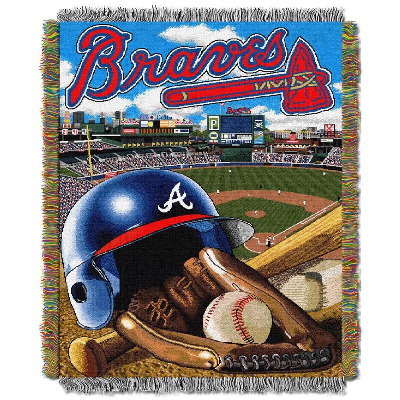 MLB Woven Tapestry Throw Blanket - 48x60 inches - Atlanta Braves