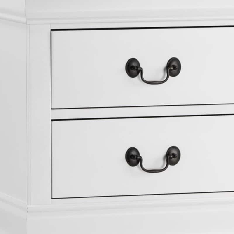 Wooden Night Stand With 2 Spacious Drawers White