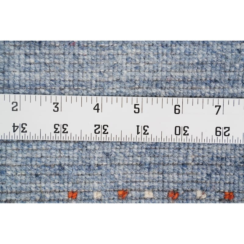 Hand Knotted Oriental 100% Wool Carpet Tribal Animal Pictorial Navy Blue & Blues Gabbeh Area Rug - 4' 10'' X 3' 0''