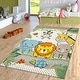 preview thumbnail 5 of 4, Kids Room Rug Cute Zoo Animals Jungle in 3D Effect for Nursery 4'7" x 6'7"