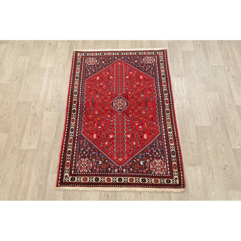 Tribal Vegetable Dye Abadeh Nafar Persian Area Rug Wool Hand-knotted - 3'5" x 5'3"