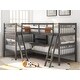 preview thumbnail 2 of 6, L-Shaped Bunk Bed with Ladder for Twin Size Beds: Versatile and Space-Saving Design with Full-Length Guardrails