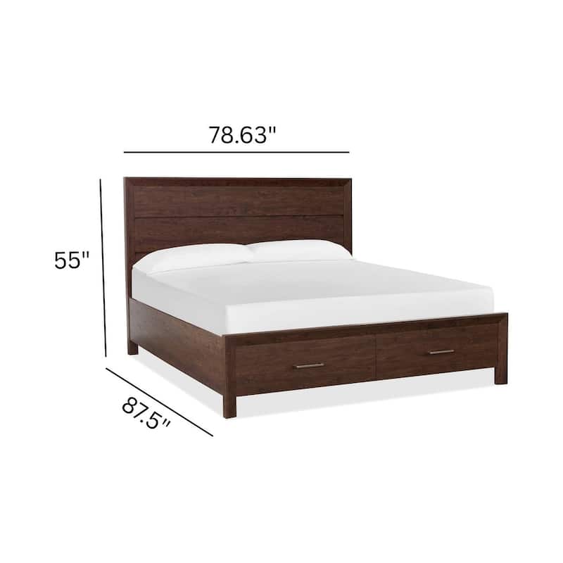 Magnussen Home Merrifield Raisin Black Panel Storage Bed