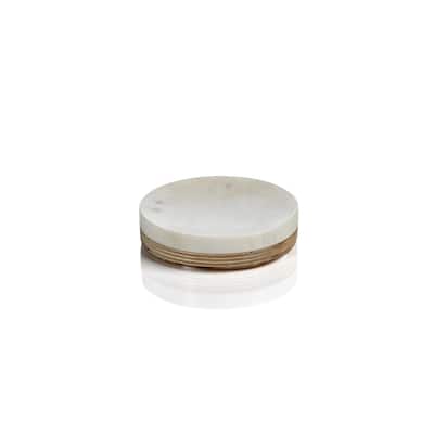 Verdi Marble & Balsa Wood Soap Dish - White