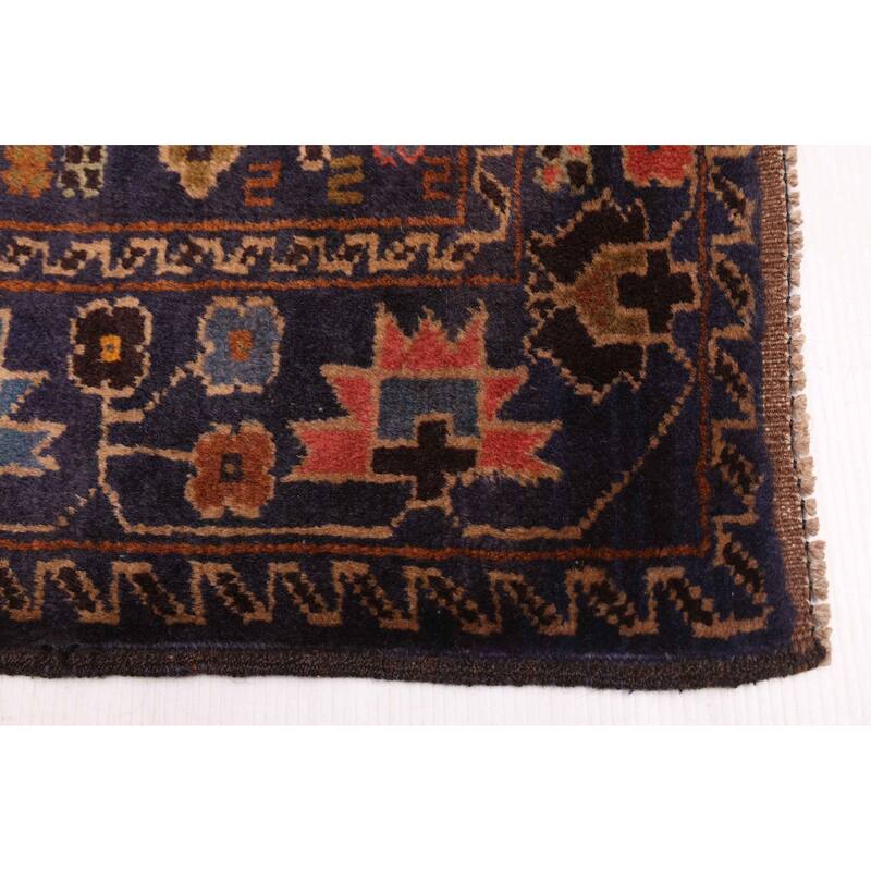 ECARPETGALLERY Hand-knotted Teimani Navy Wool Rug - 3'7 x 6'9