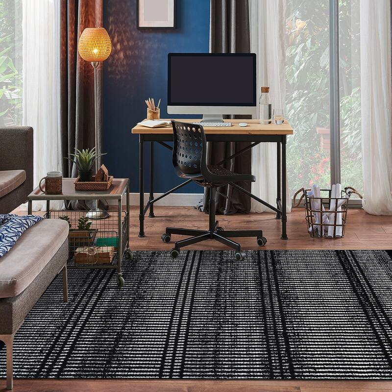 Contemporary Minimalistic Stripe LInes Area Rug
