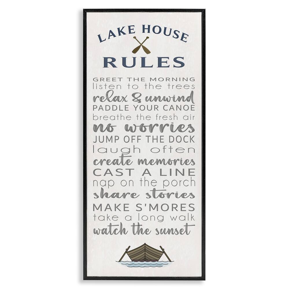 Stupell Fun Lake House Rules Framed Giclee Art Design By Seven Trees Design