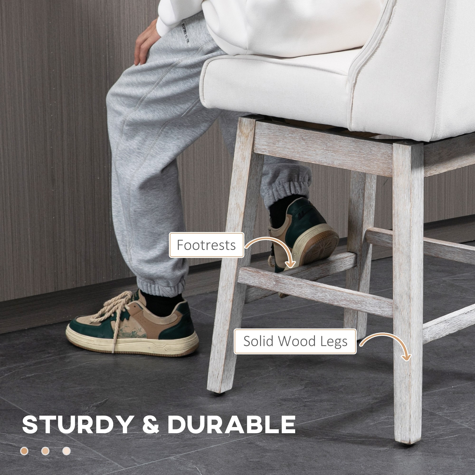 HOMCOM Counter Height Bar Stools Set of 2 (No Including Table)