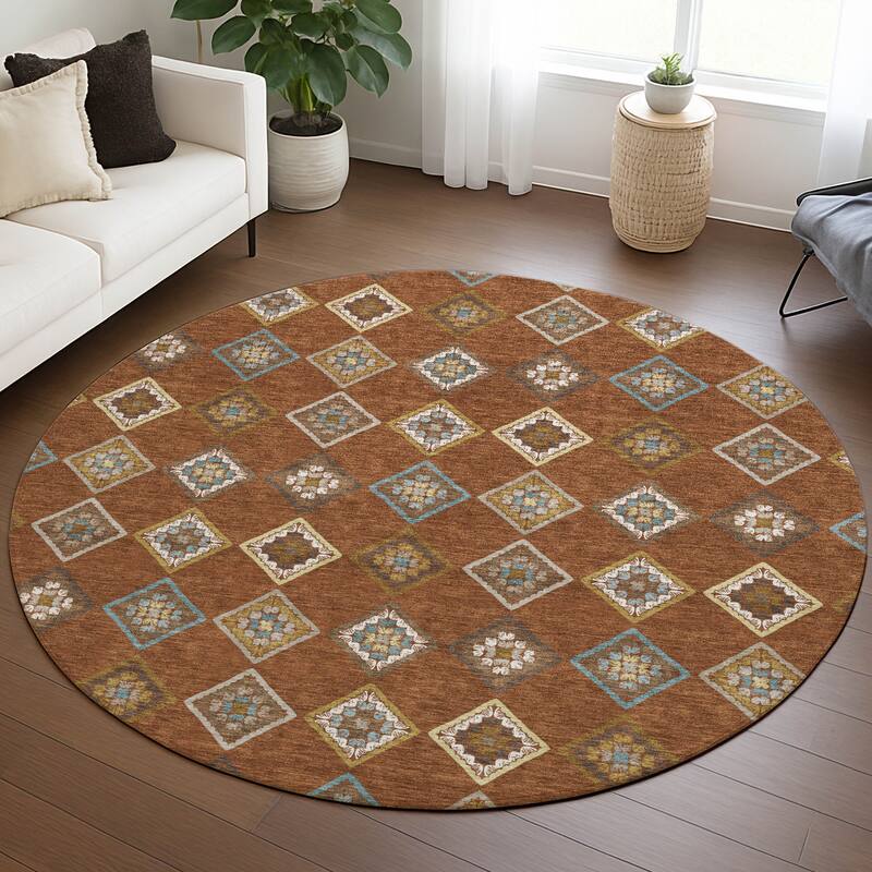 Machine Washable Indoor/ Outdoor Global Flagler Chantille Rug