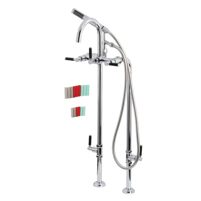 Concord Freestanding Tub Faucet with Supply Line and Stop Valve - Polished Chrome