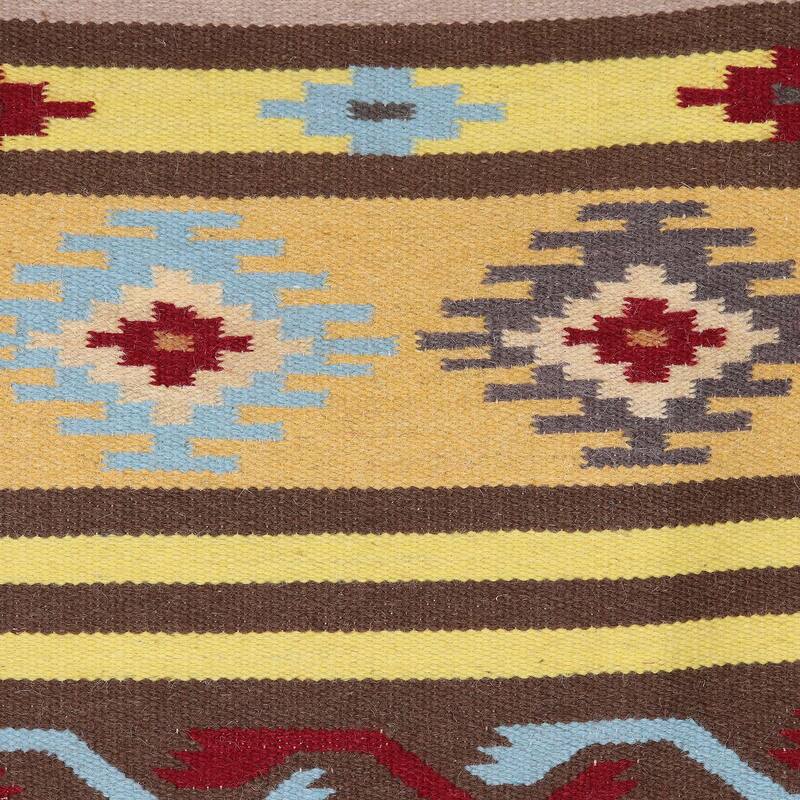 Novica Handmade Sinuous Brown Wool Area Rug (3X5) - 3' x 5' Oval