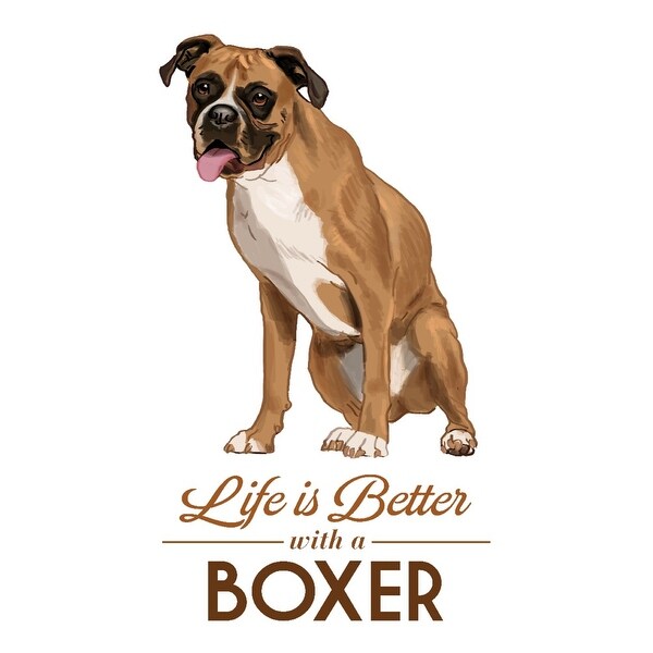 Boxer Life Is Better White Background Lantern Press Artwork Art Print Multiple Sizes Available 9 X 12 Art Print