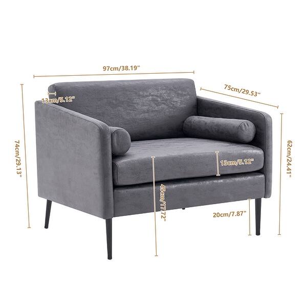 Modern Comfortable Single Sofa with Cushions and Metal Legs Bed Bath & Beyond 36249418