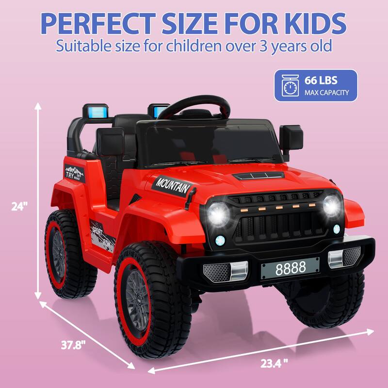 12V Kids Ride on Truck Car Kids Electric Vehicles Toy for 3-5 Years Old Boys Girls Gift, Black