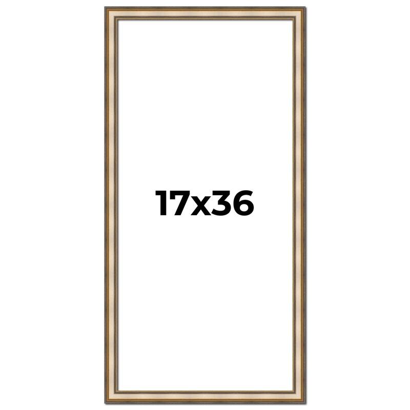17x36 Frame Gold Solid Wood Shadow Box Width 1.5 Inches | Interior Frame Depth 2 3/8 Inches