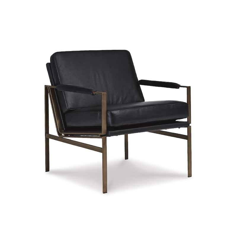 Signature Design by Ashley Puckman Mid Century Modern Leather Accent Chair - 29" W x 31.5" D x 34.25" H