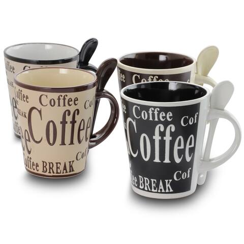 Gibson Bareggio 8 Piece 13 Ounce Coffee with Spoon Set