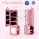 preview thumbnail 17 of 19, 3-in-1 Freestanding Kids Jewelry Cabinet Armoire with Full Length Mirror - 13.5” L x 12” W x 46” H