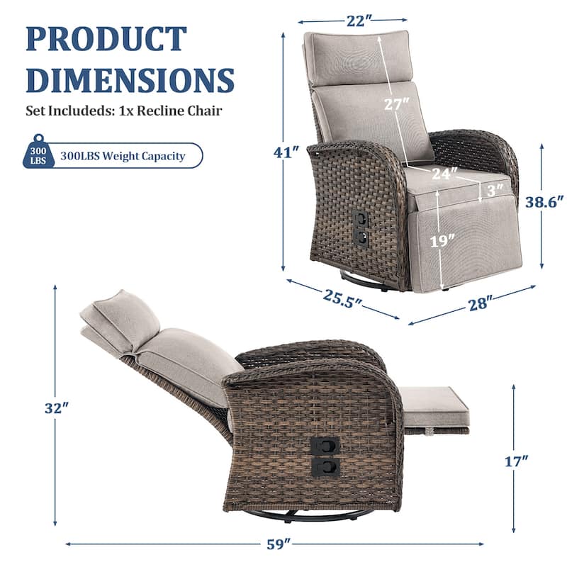 Pocassy Versatile Outdoor Recliner Chair