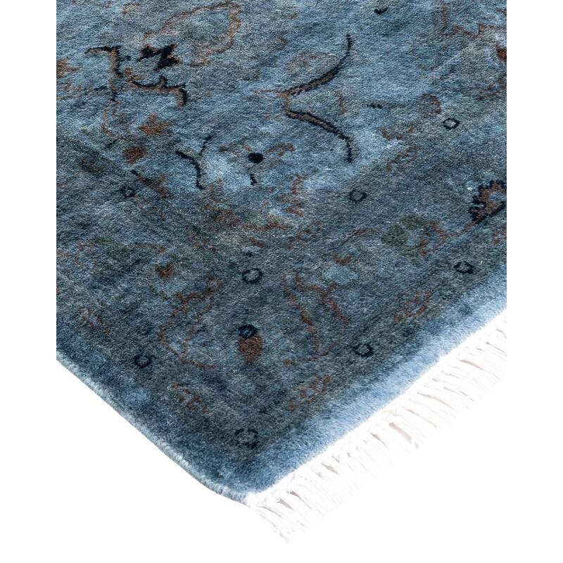 Fine Vibrance One-of-a-Kind Hand-Knotted Runner Rug - Gray, 2' 6" x 10' 4" - 2' 6" x 10' 4"